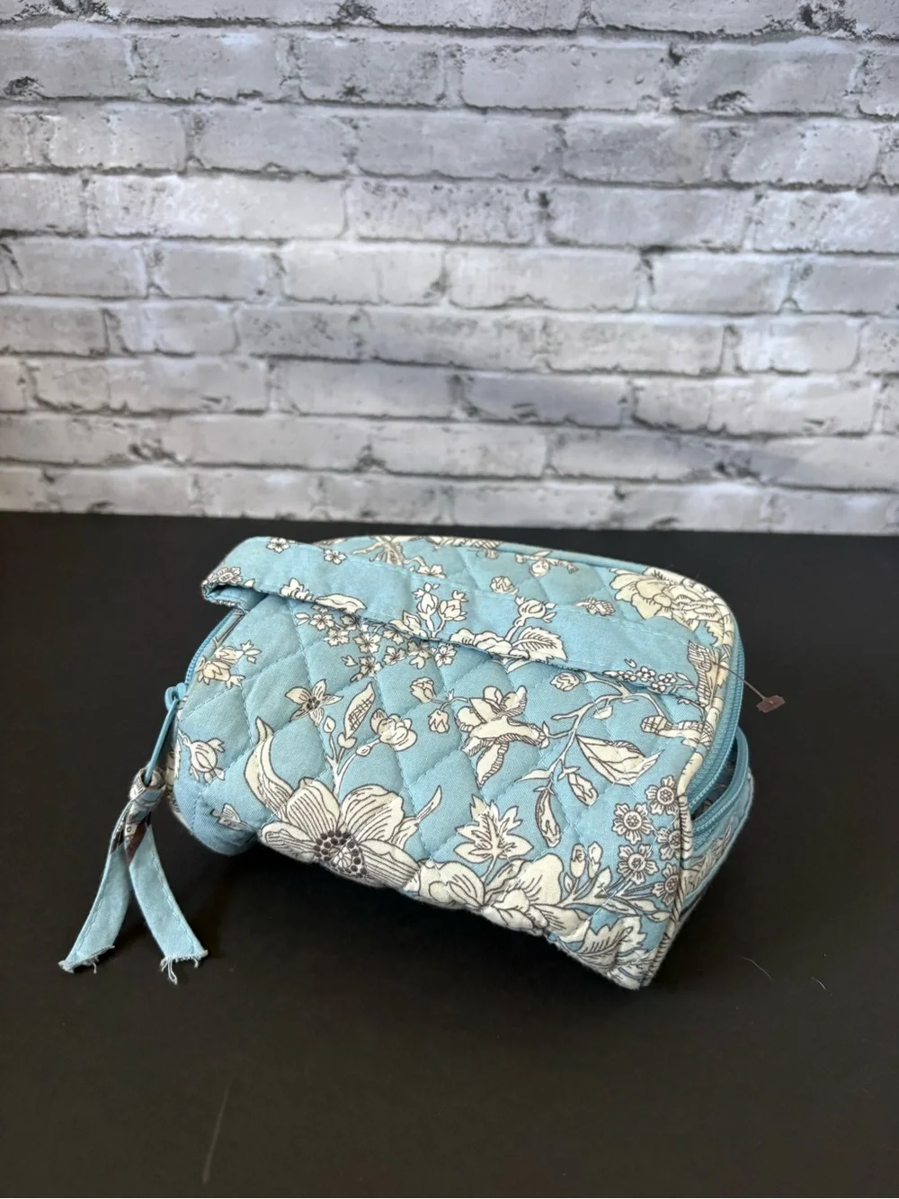 Quilted Floral Cosmetic Pouch/Jewelry Organizer Travel Bag